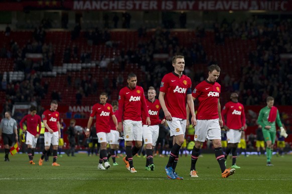 Enttäuschte Gesichter bei Manchester nach dem Ausscheiden im FA-Cup.