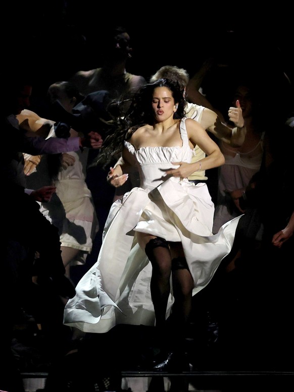 epaselect epa12785259 Rosalia performs during the 2026 BRIT Awards live show at the Co-op Live Arena, Manchester, Britain, 28 February 2026. The annual pop music awards are presented by the British Ph ...