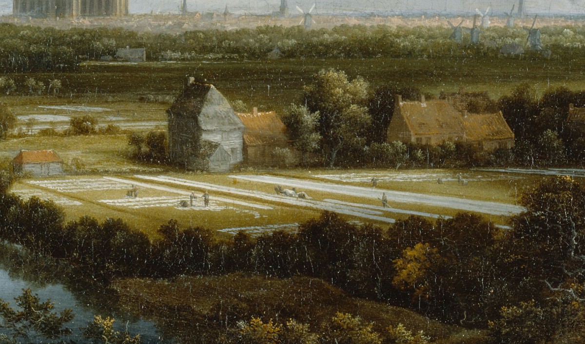 Die arbeitenden Menschen in den Bleichen sind in Jacob van Ruysdaels Gemälde nur winzig dargestellt.
https://collection.kunsthaus.ch/de/collection/item/3095/