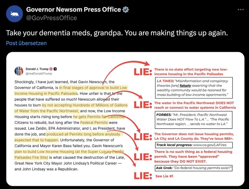 Newsom trollt Trump