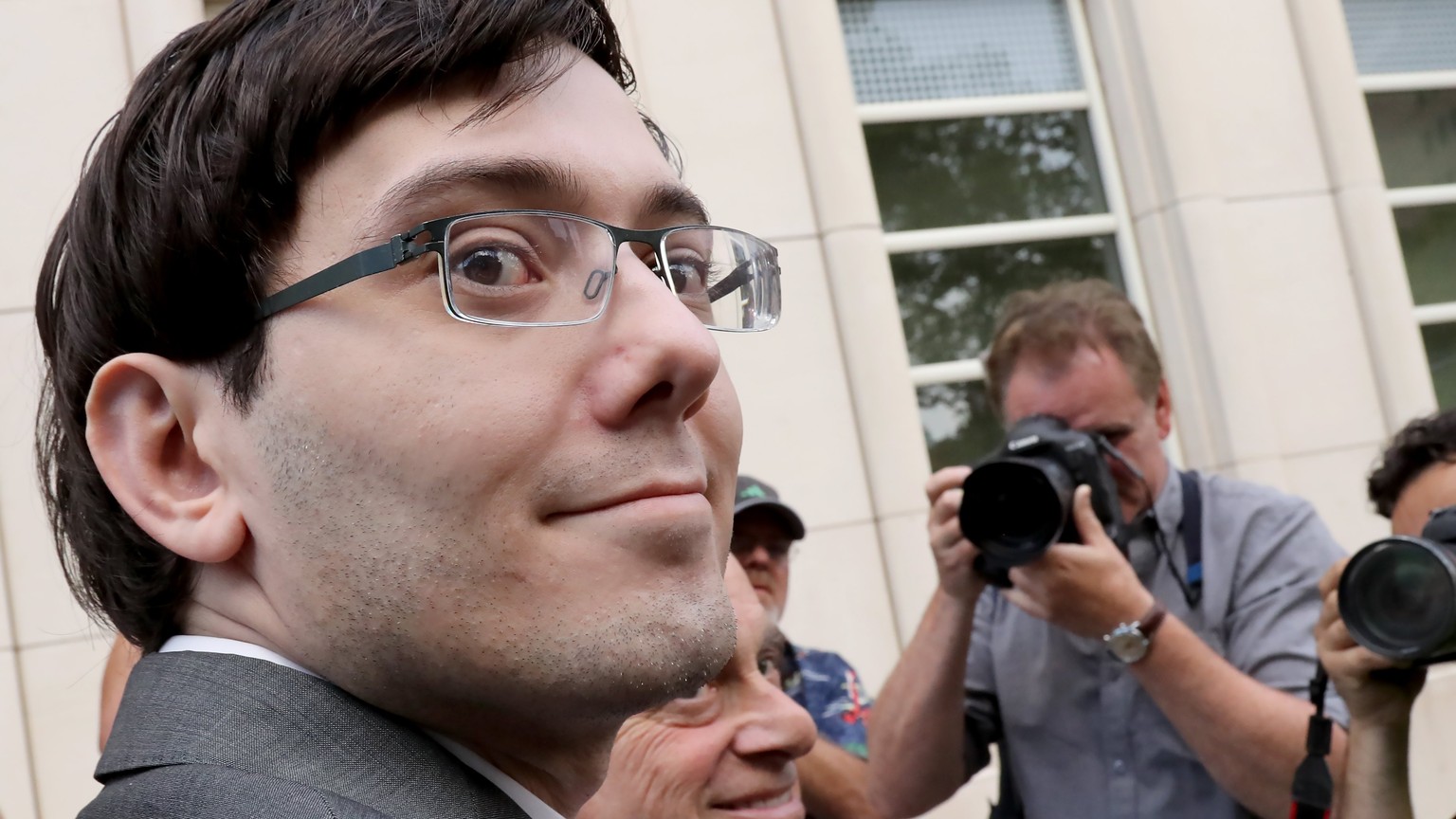 epa06123612 Martin Shkreli, former chief executive of Turing Pharmaceuticals leaves the United States Federal courthouse in Brooklyn, New York, USA,03 August 2017. Shkreli is in court for his trial in ...