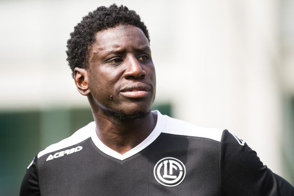 Erste Trainingseinheit fuer Demba Ba, den neuen Spieler des FC Lugano, am Dienstag, 6. Juli 2021, in Lugano. (KEYSTONE/Ti-Press/Alessandro Crinari)