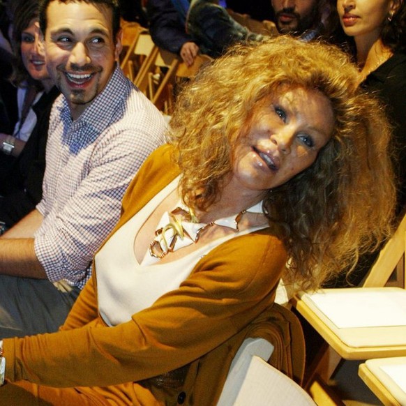 Jocelyn Wildenstein poses during the Lloyd Klein show in Bryant Park, during Mercedes Benz Fashion week Seventh on Sixth&#039;s spring fashion Friday 12 September 2003 in New York City . EPA PHOTO/EPA ...