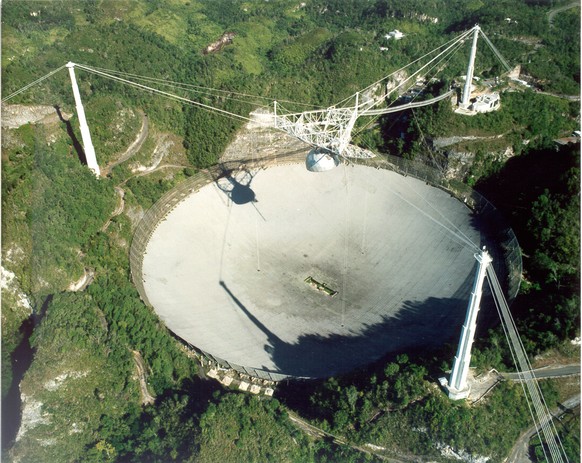 Die derzeit grösste Sendeanlage der Menschheit: Das Radioteleskop von Arecibo kann auch Signale ins All schicken. &nbsp;