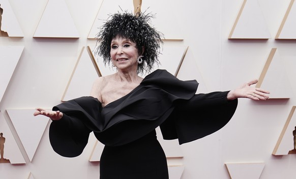 Rita Moreno arrives at the Oscars on Sunday, March 27, 2022, at the Dolby Theatre in Los Angeles. (AP Photo/Jae C. Hong)
Rita Moreno