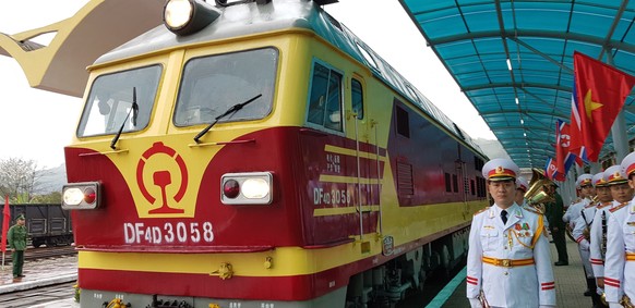 epa07397813 A train carrying North Korean leader Kim Jong-un arrives in Hanoi, Vietnam, 26 February 2019. The second meeting of the US President and the North Korean leader, running from 27 to 28 Febr ...