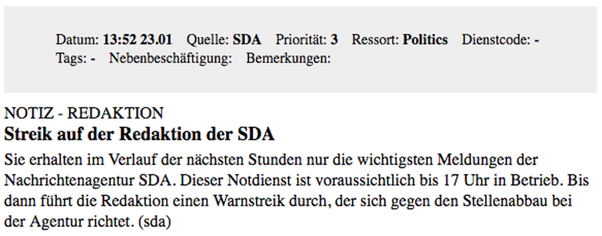 SDA Streik 23.01.2018 23. Januar 2018