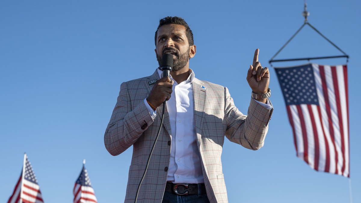 FILE - Kash Patel, former chief of staff to Acting Secretary of Defense Christopher Miller, speaks at a rally in Minden, Nev., Friday, Oct. 8, 2022. (AP Photo/Jos