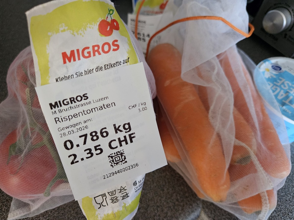 Migros Barcode Etikette Gemüse