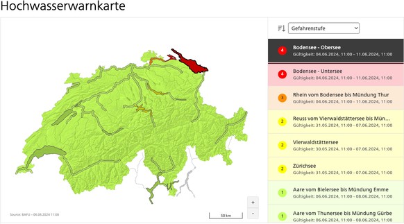 Hochwasserkarte Schweiz
