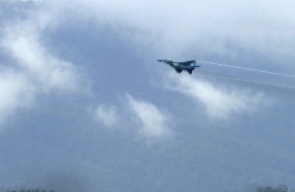 A fighter jet of the Amyanmar army.