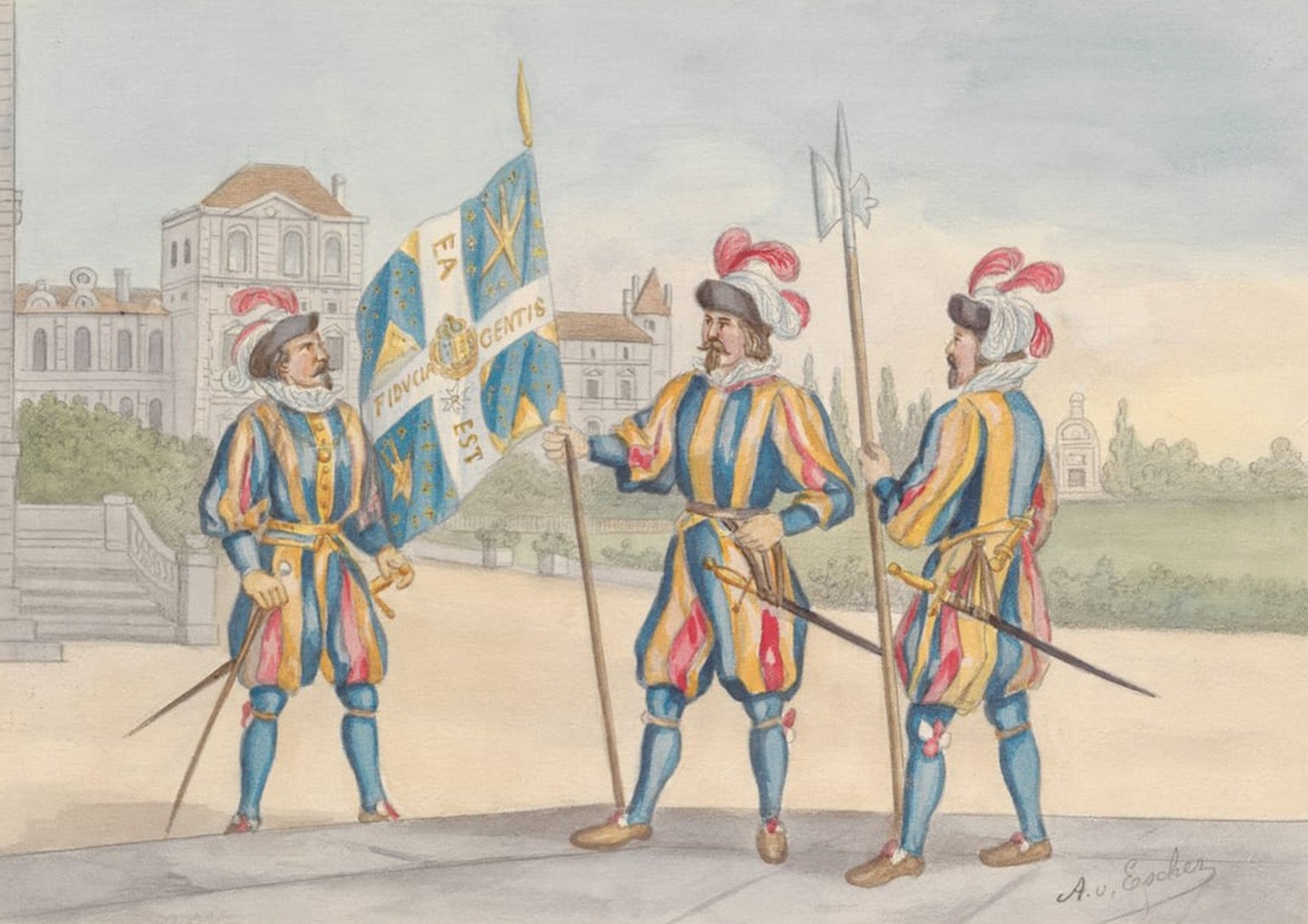 Mit dem Soldwesen, hier Soldaten in französischem Dienst, verdient der Walliser ein Vermögen.
https://www.historic.admin.ch/dma/media/image/fddc6530-af19-43e9-b7c6-3706d4ec29fe