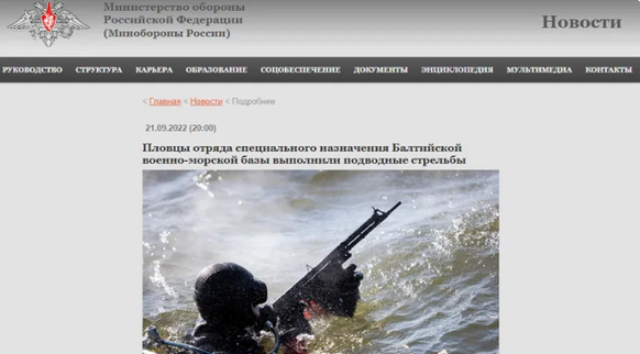 Pressemitteilung des russischen Verteidigungsministeriums: Sabotageeinheiten waren mobilisiert. Trainierten sie lediglich vor Kaliningrad?