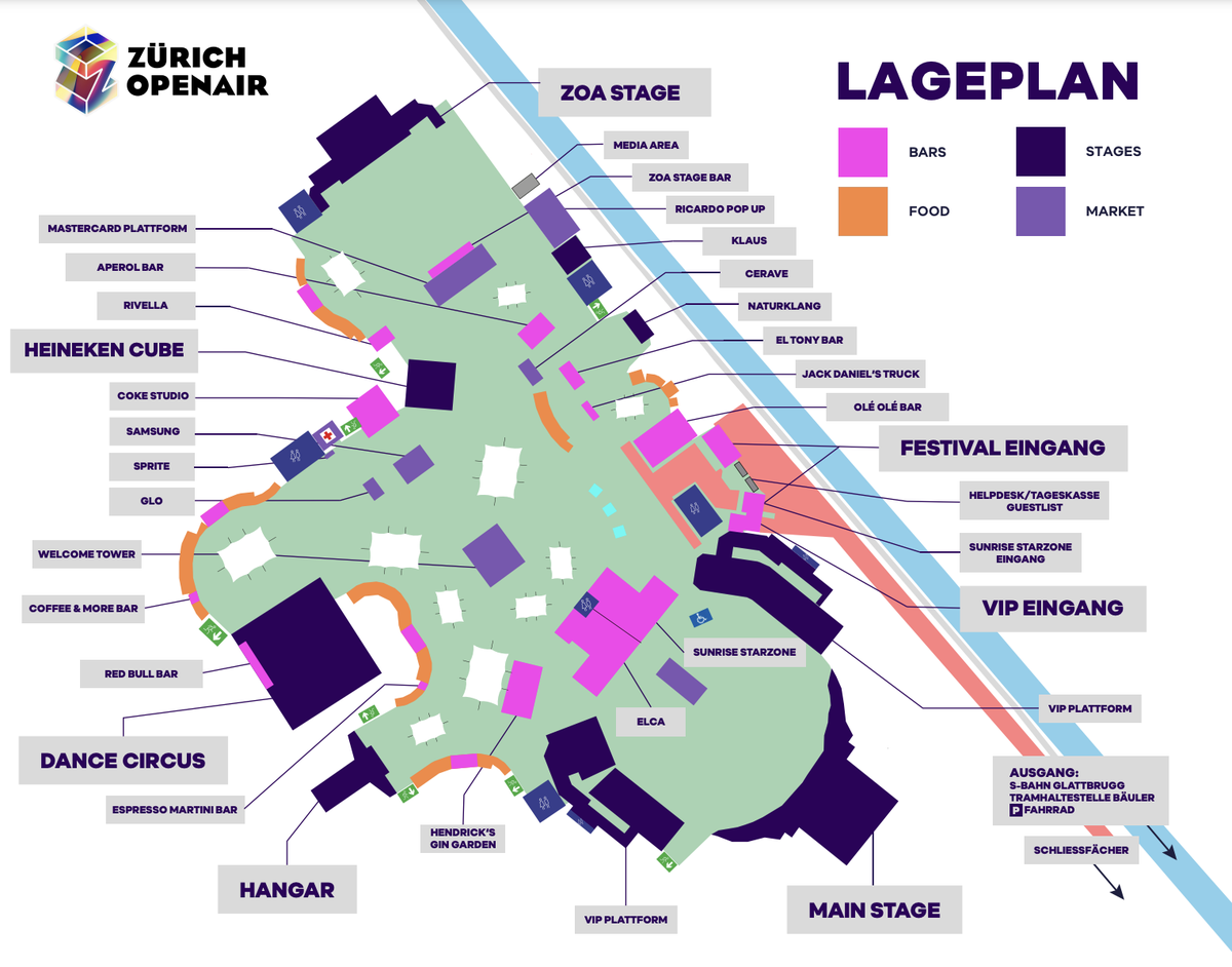 Der Lageplan zum Zürich Openair.