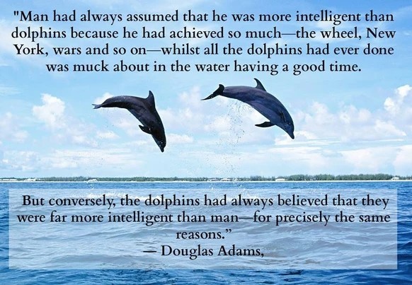 Zitat von Douglas Adams über Delfine
https://www.pinterest.com/pin/254101603950310630/