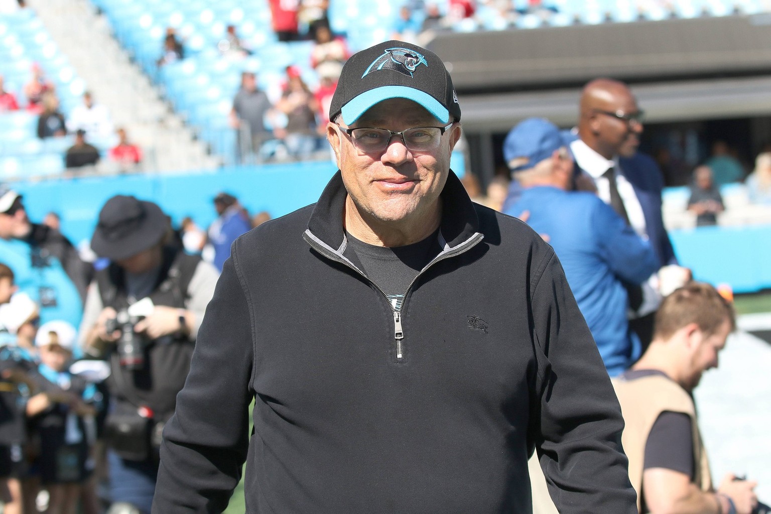 CHARLOTTE, NC - OCTOBER 23: Carolina Panthers owner, David Tepper, during an NFL, American Football Herren, USA football game between the Tampa Bay Buccaneers and the Carolina Panthers on October 23,  ...