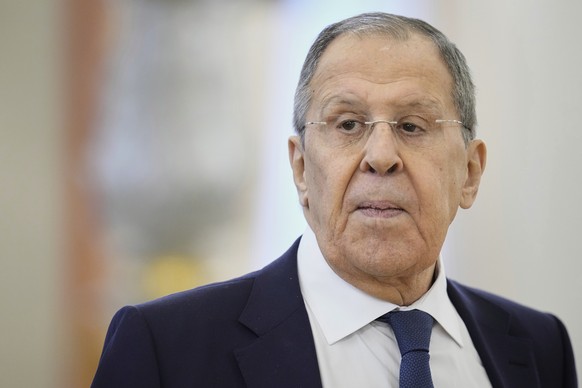 Russian Foreign Minister Sergey Lavrov looks on prior to a meeting between Russian President Vladimir Putin and Zimbabwean President Emmerson Mnangagwa in the Grand Palace at the Kremlin in Moscow, Ru ...