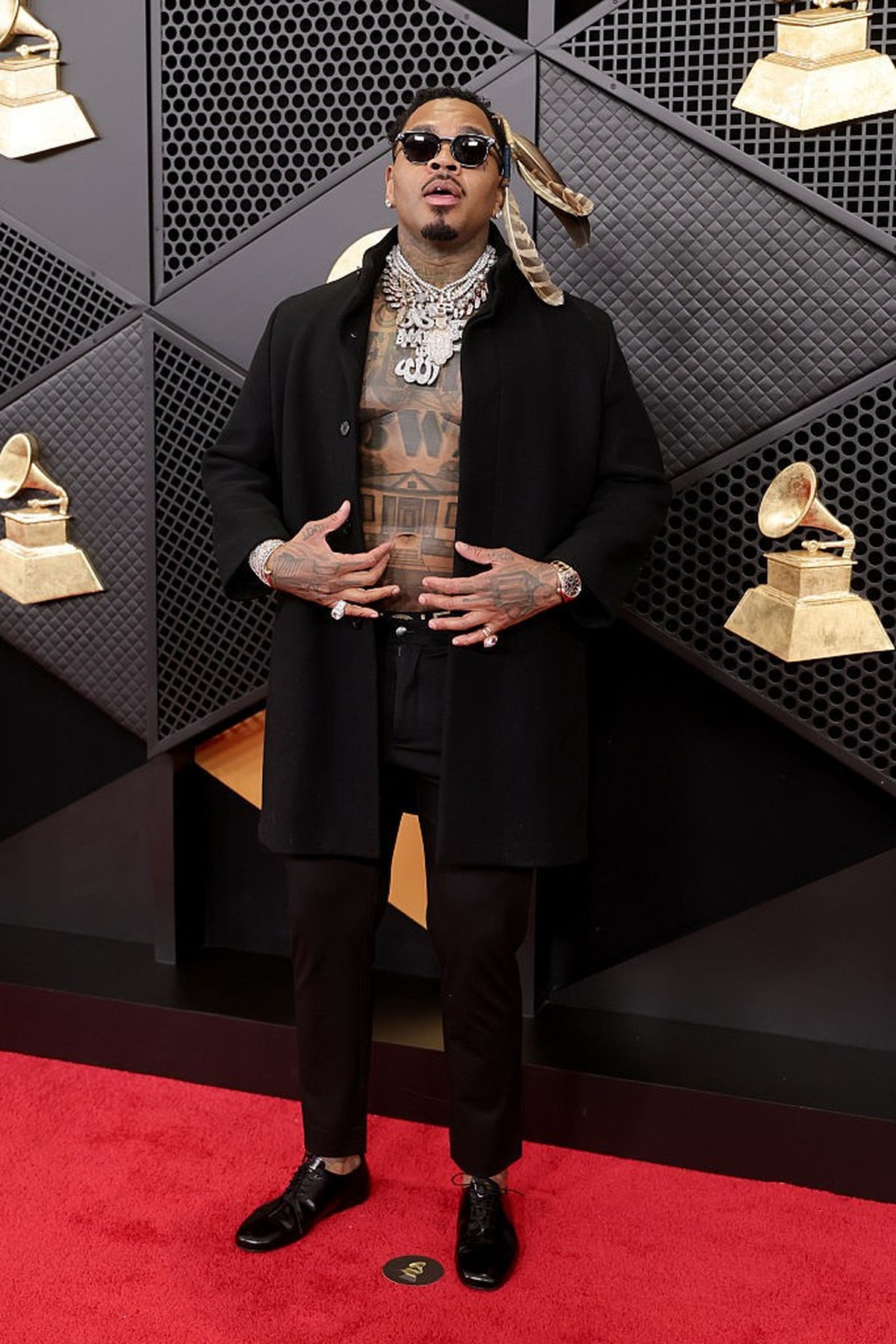 LOS ANGELES, CALIFORNIA - FEBRUARY 01: (FOR EDITORIAL USE ONLY) Kevin Gates attends the 68th GRAMMY Awards at Crypto.com Arena on February 01, 2026 in Los Angeles, California. (Photo by Brianna Bryson ...