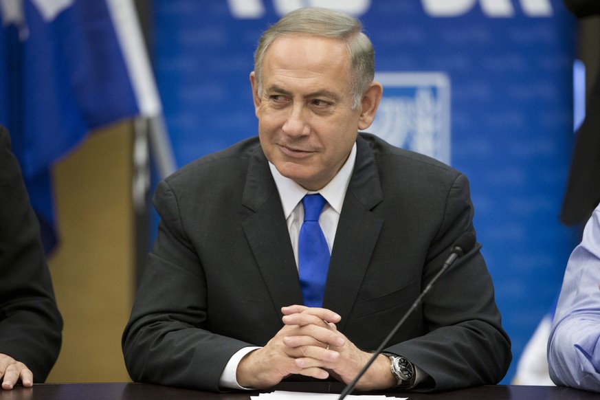 epa05721883 Israeli Prime Minister Benjamin Netanyahu attends a meeting of the Likud party at the Knesset, the Israeli parliament, in Jerusalem, 16 January 2017. Netanyahu allegedly is under police in ...