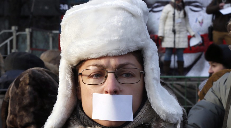 Nichts zu sagen, ist keine Option, zumindest wenn es nach den Counter-Speech-Verfechtern geht – Demonstration in Moskau für die Meinungsäusserungsfreiheit.