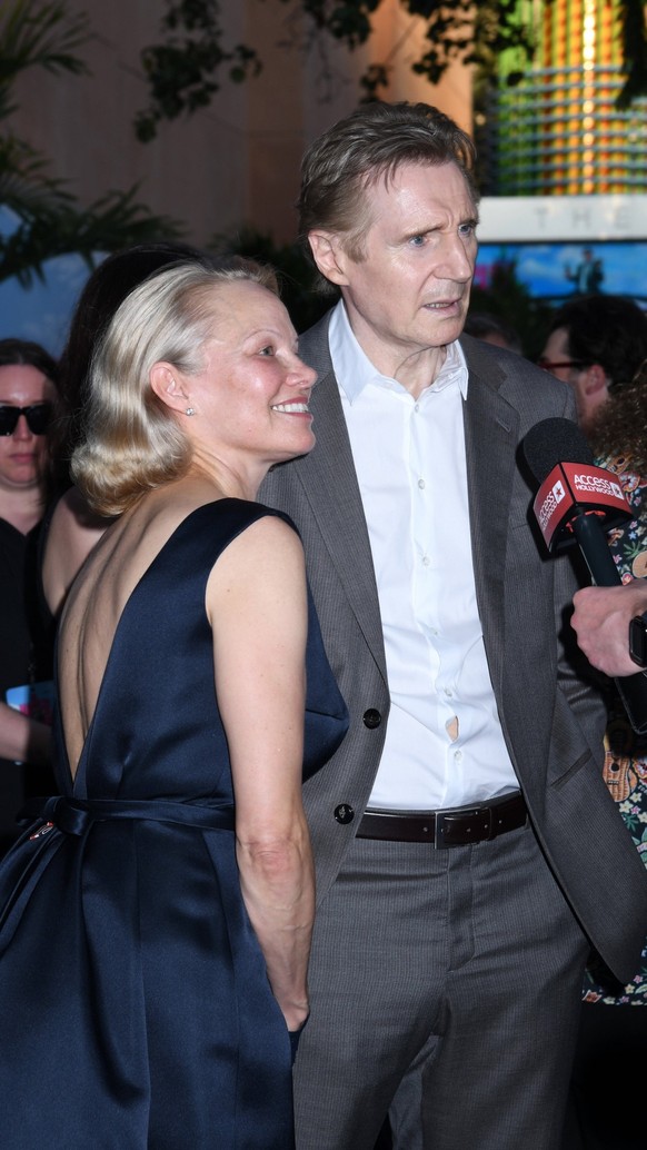 July 28, 2025, New York, Ny, United States: Pamela Anderson and Liam Neeson attends the US Premiere of The Naked Gun at SVA Theater in New York. /Zuma Press July 28, 2025. New York United States - ZUM ...