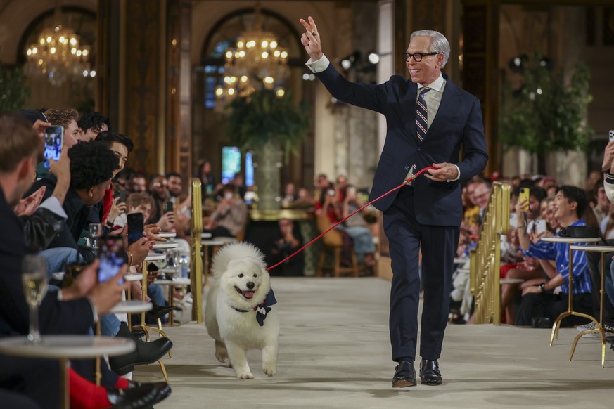 epa13229631 American fashion designer Tommy Hilfiger walks the runway at the end of the New York Fashion Week Tommy Hilfiger runway show at the Plaza Hotel in New York, New York, USA, 10 September 202 ...