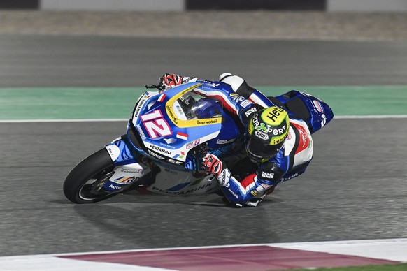 Moto2-Fahrer Tom Luethi waehrend des Moto Grand Prix von Katar 2021 auf dem Losail International Circuit in Losail, Katar, am Sonntag, 28. Maerz 2021. (KEYSTONE/Karl Fritz Glaenzel)