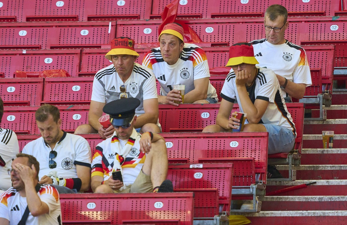 DFB fans sad after the quarter final match GERMANY - SPAIN 1-2 n.V. of the UEFA European Championships 2024 on Jul 5, 2024 in Stuttgart, Germany.