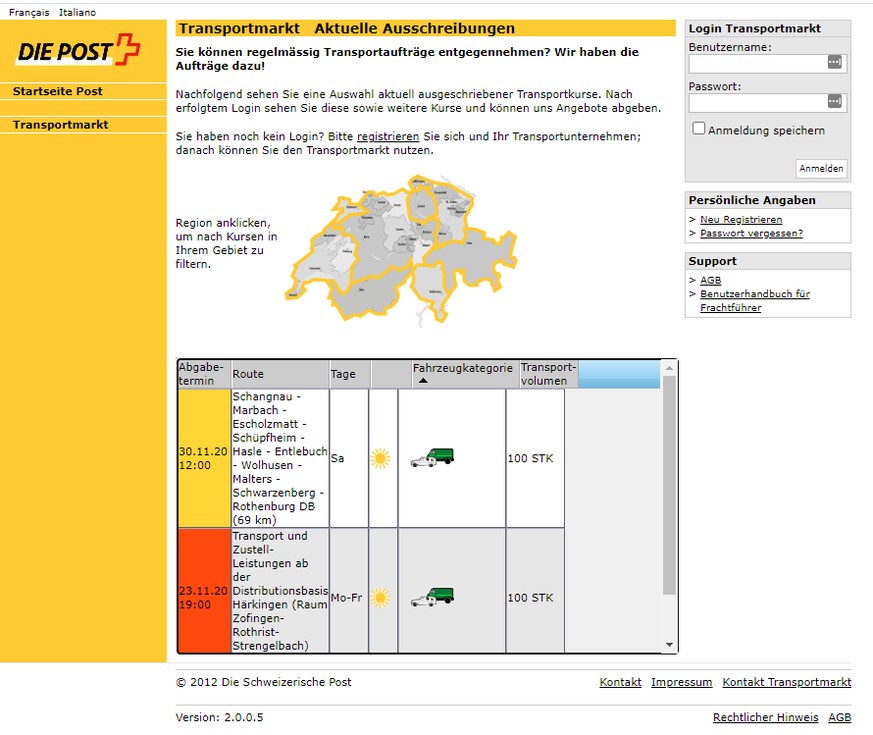 die post verlagert die arbeit von pöstler an sogenannte subunternehmen. auf der homepage können potentielle auftragnehmende sehr niederschwellig um einen auftrag bieten. am freitag waren über 12 auftr ...