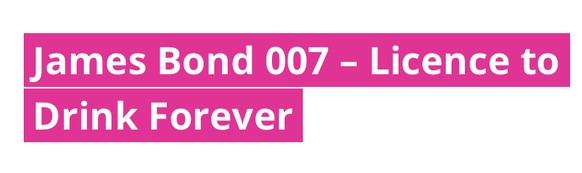 Der neue Bond heisst «No Time to Die». Unser Bond-Filmtitel-Generator kann das besser!
Einer geht noch...