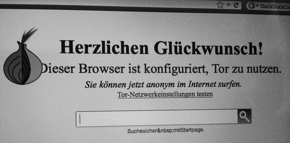 Die Startseite des Tor-Browsers.