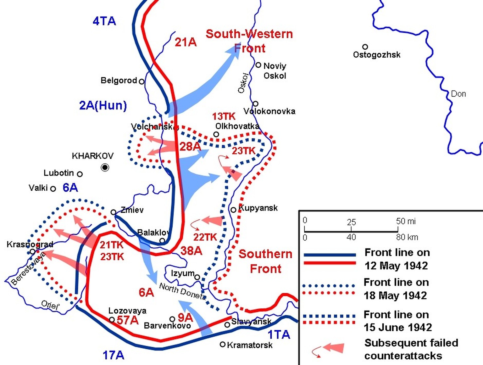 Karte der 2. Schlacht bei Charkow
Von Grafikm fr, CC BY-SA 3.0, https://commons.wikimedia.org/w/index.php?curid=2062170