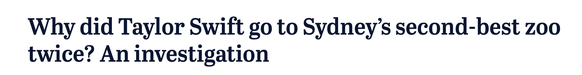 Taylor Swift Zoo in Sydney
