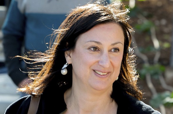 FILE - This April 4, 2016 file photo shows Maltese investigative journalist Daphne Caruana Galizia, who was killed by a car bomb in Malta on Oct. 16, 2017. The family of slain journalist Daphne Caruan ...