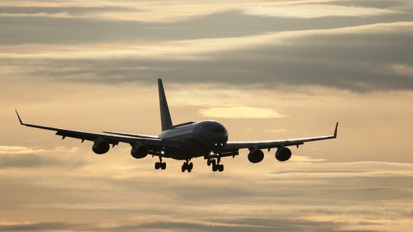 epa11454270 The Ilyushin Il-96-300 plane carrying Russian President Vladimir Putin prepares to land at the Nursultan Nazarbayev International Airport in Astana, Kazakhstan, 03 July 2024. Vladimir Puti ...