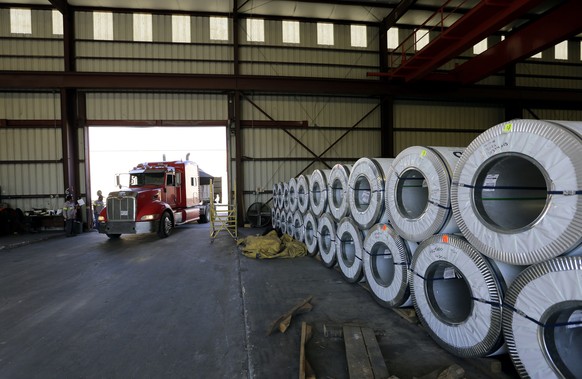 In this Monday, Nov. 21, 2016 photo, a truck pulls into a warehouse at LMS International, in Laredo, Texas. Donald Trump’s campaign promise to abandon the North American Free Trade Agreement helped wi ...