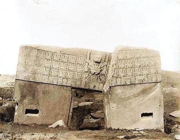 Sonnentor von Tiahuanaco, Bolivien, ca. 1903.