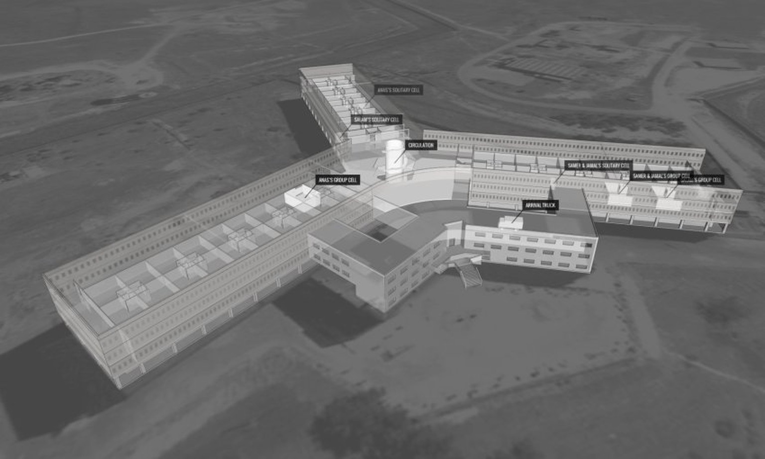 230236_Sadnaya - Syria detentions 	

Sadnaya - Syria detentions - Collaboration with Forensic Architecture.

Illustrations taken from the Forensic Architecture Platform.

Saydnaya Military Prison is l ...