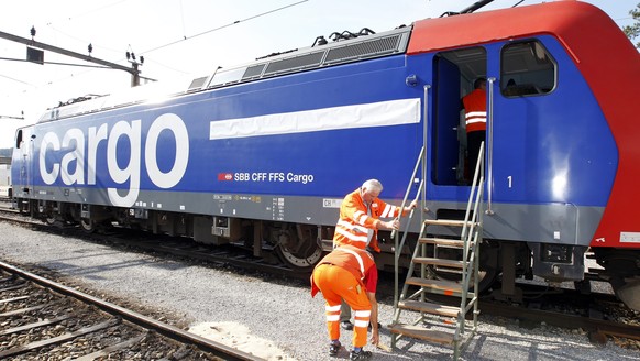 ARCHIV - ZU DEN GEPLANTEN ENTLASSUNGEN BEI SBB CARGO STELLEN WIR IHNEN DIESES ARCHIVBILD ZUR VERFUEGUNG - Das Logo von SBB Cargo International anlaesslich der offiziellen Eroeffnung des Hauptsitzes vo ...