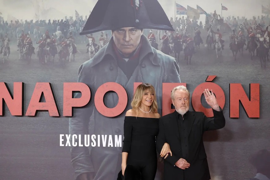 Der internationale Blockbuster «Napoleon», hier bei der Präsentation in Madrid durch Regisseur Ridley Scott und seiner Frau und Produzentin, Giannina Facio.