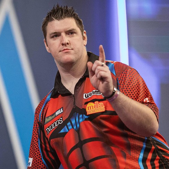 William Hill World Darts Championship 30/12/2020. Daryl Gurney Northern Ireland reacts during the Fourth Round of the William Hill World Darts Championship at Alexandra Palace, London, United Kingdom  ...