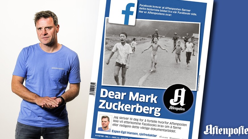Espen Egil Hansen wehrt sich gegen Zensur bei Facebook.