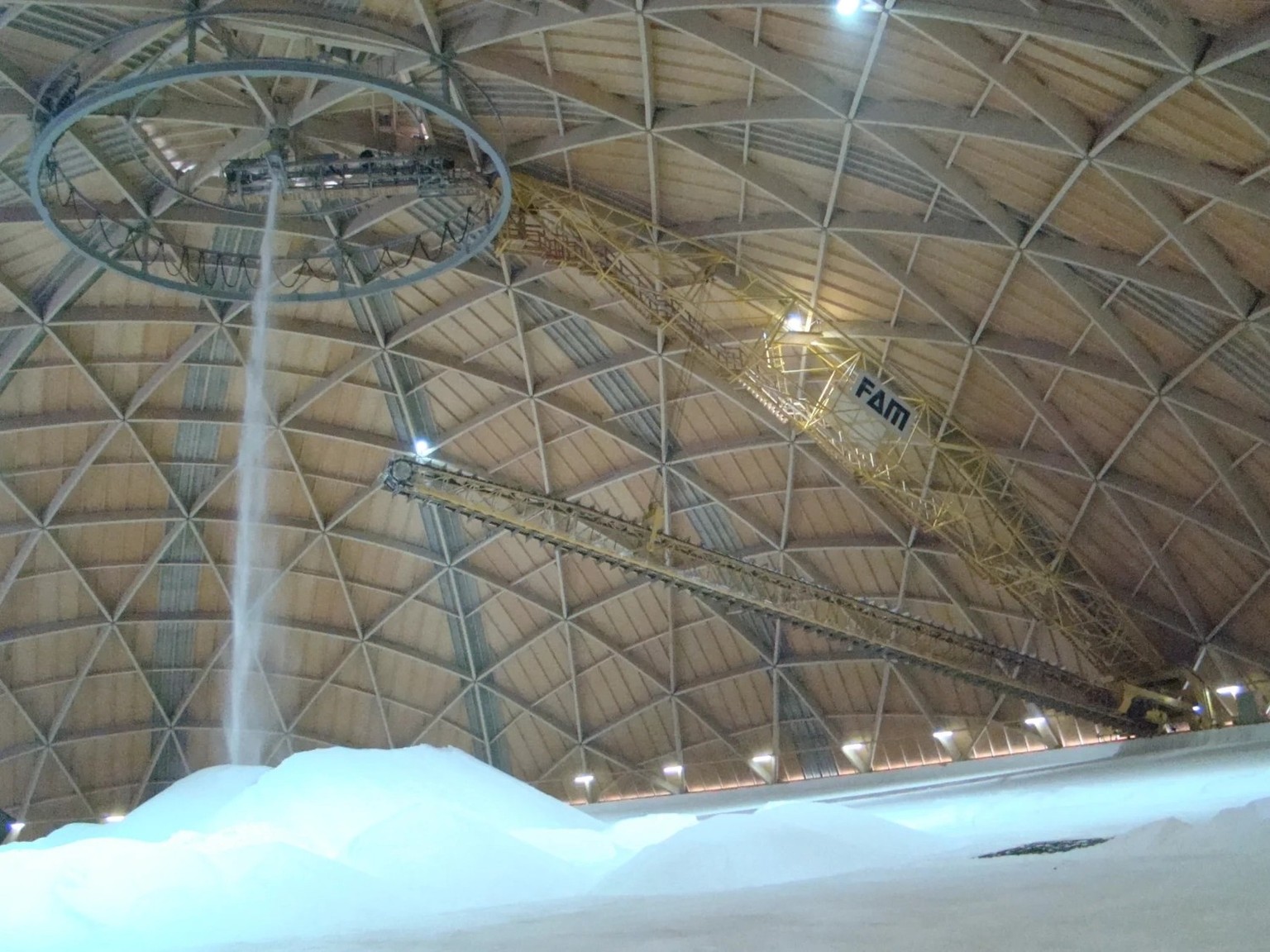 Der «Saldome 2», die 2012 fertiggestellte kuppelförmige Salzlagerhalle in Rheinfelden.
https://de.wikipedia.org/wiki/Datei:Saldomezweiinnen.JPG