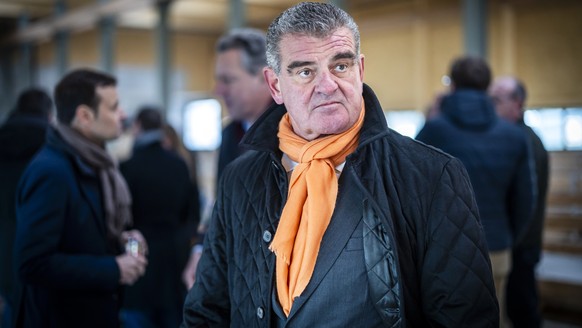 Peter Spuhler, Verwaltungsratspraesident der Stadler Rail waehrend einer gemeinsamen Praesentation der SBB, Thurbo und RegionAlps von neuen Flirt Evo Zuegen der Stadler Rail, in der Instandhaltungsanl ...