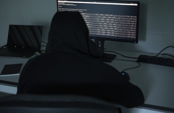 ARCHIV - ZUR WINTERSESSION 2019 MIT DEM THEMA CYBERSICHERHEIT, STELLEN WIR IHNEN FOLGENDES BILDMATERIAL ZUR VERFUEGUNG - [Symbolic Image / Staged Image] A hacker&#039;s computer screen with passwords  ...