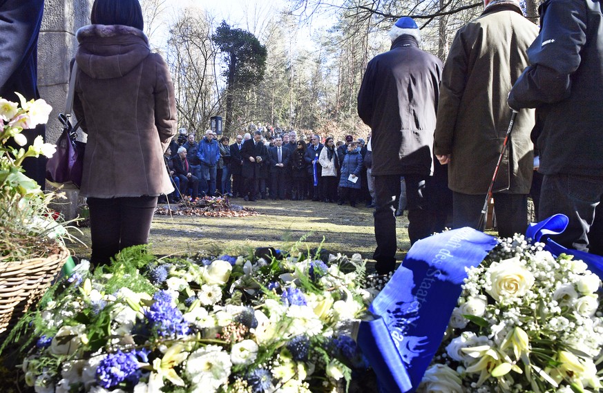 Gedenkfeier in Wuerenlingen (AG) am Freitag, 21. Februar 2020. Heute vor 50 Jahren explodierte in einer Swissair-Maschine eine Bombe. Insgesamt 47 Tote forderte der Flugzeugabsturz. Heute hat in Wuere ...