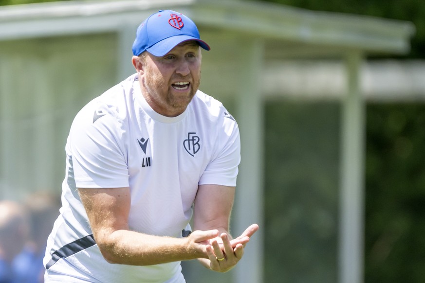 Cheftrainer Ludovic Magnin (FCB) bei einem Testspiel zwischen dem FC Basel 1893 und dem FC Winterthur in Basel, am Samstag, 12. Juli 2025. (KEYSTONE/Georgios Kefalas)