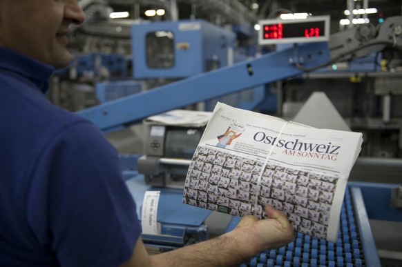 ARCHIVBILD ZUR EINSTELLUNG DER PRINTAUSGABE DER &quot;OSTSCHWEIZ AM SONNTAG&quot;, AM DIENSTAG, 19. SEPTEMBER 2017. DIE SONNTAGSZEITUNG DER OSTSCHWEIZ ERSCHEINT GEMAESS EIGENEN ANGABEN NUR NOCH IN DIG ...