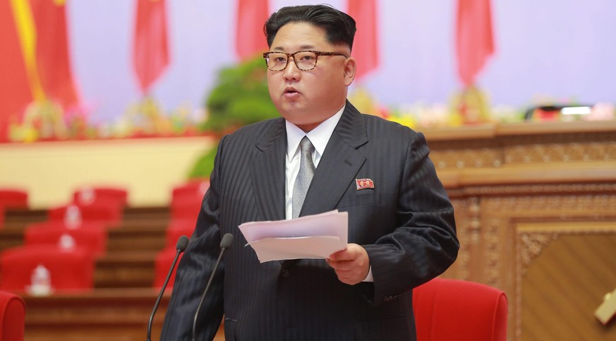 Wünscht sich ein Ende der nuklearen Aufrüstung in der Welt: Kim Jong Un beim gestrigen Kongress der regierenden Arbeiterpartei.