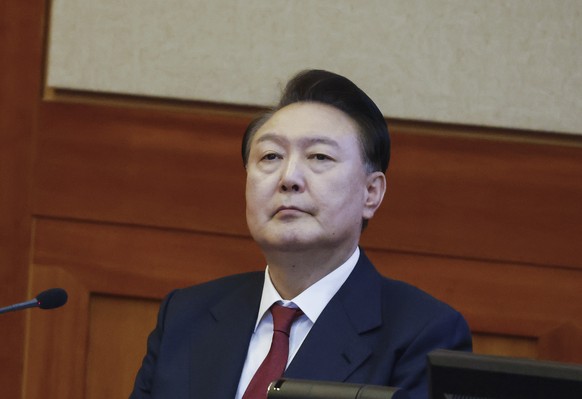 South Korea's impeached President Yoon Suk Yeol, attends the fourth hearing of his impeachment trial over his short-lived imposition of martial law at the Constitutional Court in Seoul, South Kor ...